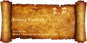 Knézy Patrik névjegykártya